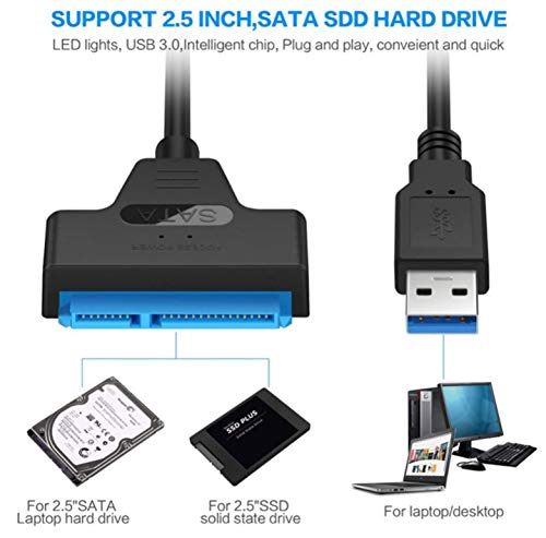 USB 3.0 a SATA Cable Adaptador para Disco Duro SSD HDD 2,5"